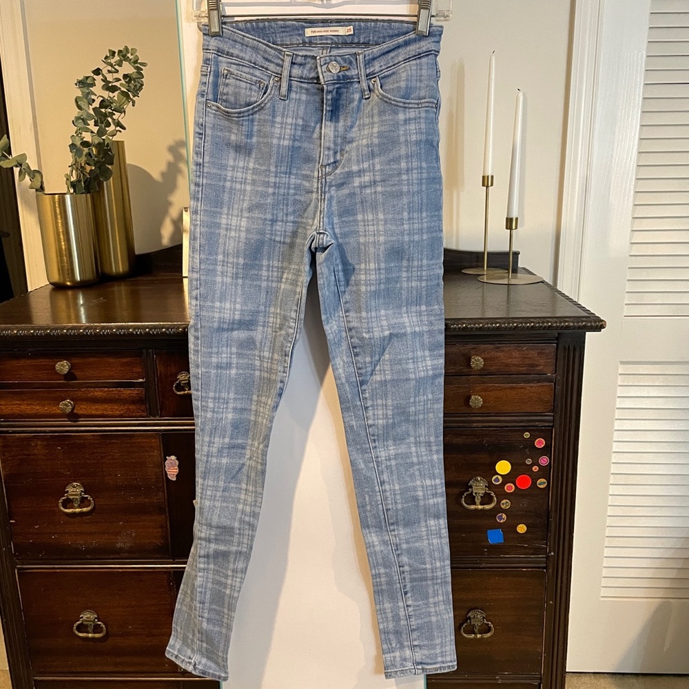 levis 721 skinny jeans with cool pattern size 0